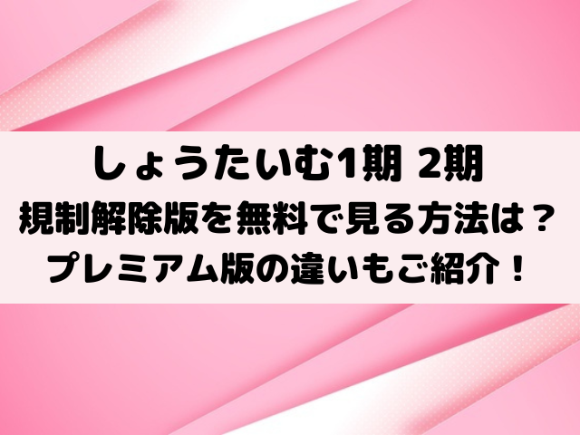 しょうたいむ規制解除無修正を無料で見る方法は？プレミアム版との違いもご紹介！